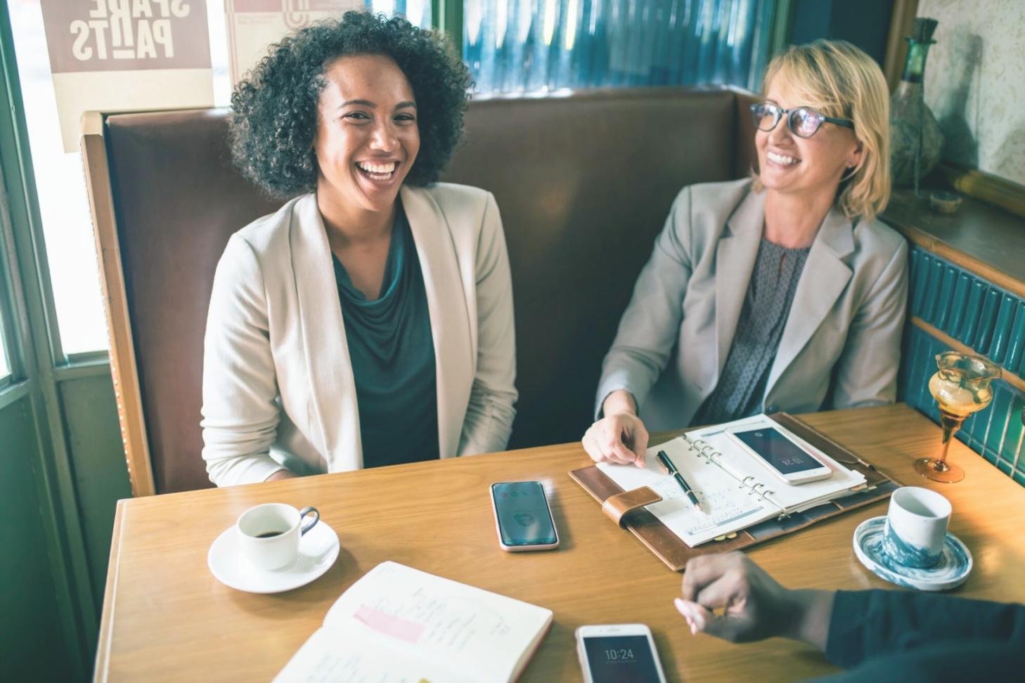 Collaborative workspace with financial planning materials