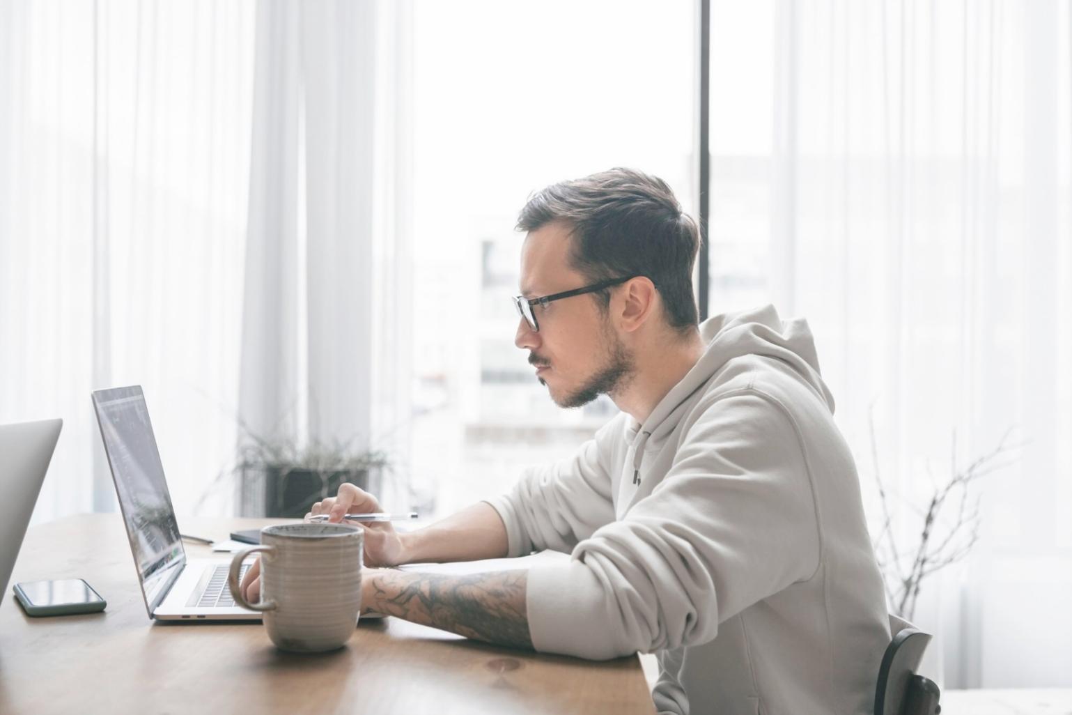 Financial analysis workspace with data visualization